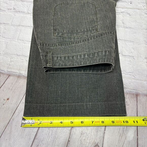 Sundance Women Utility Wide Leg Jeans Size 14 Gray Denim D046 -1 - Picture 8 of 16